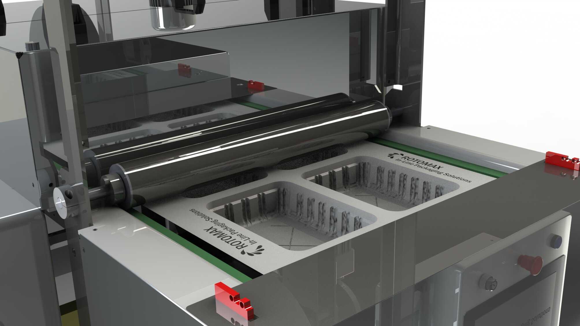 Confezionatrice termoformatrice sottovuoto e atmosfera modificata formatura vaschette